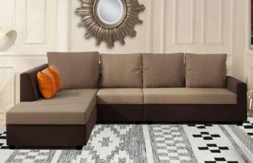 Elite L Shape Fabric Sofa Set