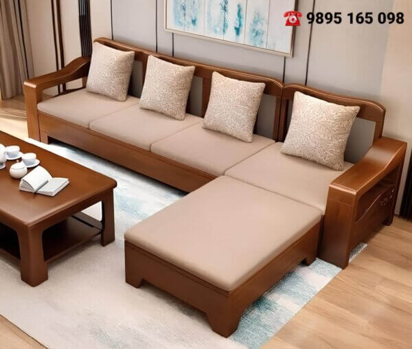 Wooden Elite Sofa with Lounger