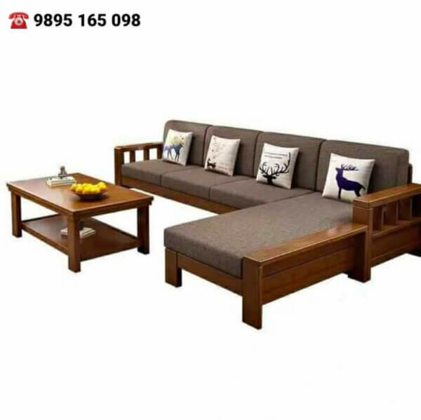S065 - Elite Wooden Sofa with Lounger